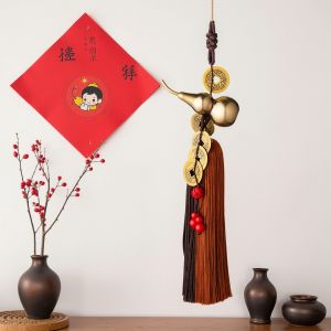 Lucky Bronze Coin Pendant Modern Chinese Style Car Decoration Gift Personal Safety Ornament Creative Home Decor Lucky Charm