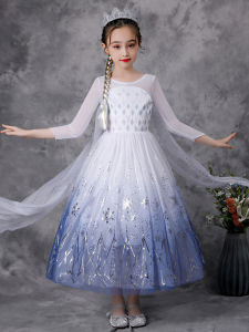 Váy Công Chúa Elsa Halloween Mới Váy Trắng Lấp Lánh Cho Bé Gái Váy Công Chúa Elsa Frozen Váy Trẻ Em Váy Cotton Polyester