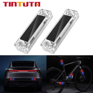 KEVANLY | 1PC Solar Power LED Warning Strobe Light Wireless Decorative Light Anti-collision Rear Tail Warning Flash Lamp for Car Motorcycl
