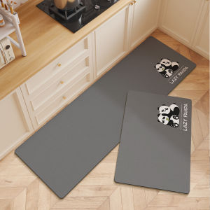 Kitchen Anti-Slip Oil Resistant L-Shaped Silicon Dendroid Absorbent Pad Drainage Mat Dirt Resistant Cartoon Carpet Rug