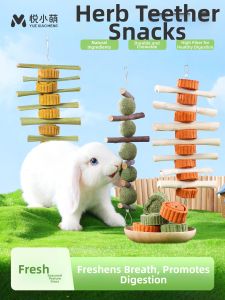 YUEXIAOMENG | Rabbit Guinea Pig Chinchilla Molar Stick Bamboo Papaya Stalks Grass Cake