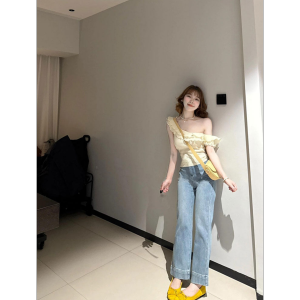 HUOLISI | Flounce Off Shoulder Sleeveless T-Shirt Women