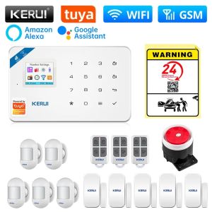 Hệ Thống Báo Động Nhà Thông Minh Không Dây KERUI 2G WIFI GSM W181 Với Cảm Biến Chuyển Động Báo Động Chống Trộm Thông Minh Tuya Bảo Vệ Nhà Cửa 99 Vùng.