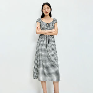 Lily | Đầm Công Sở Vintage Pháp Có Dây Kéo Buộc