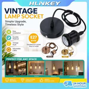 HLINKEY mini holderE27 Bulb Base Socket Retro Extension Cord 1M 220V Hanging Pendant Light Fixture Minimalist Ceiling Lamp Holder for DIY Home Decoration