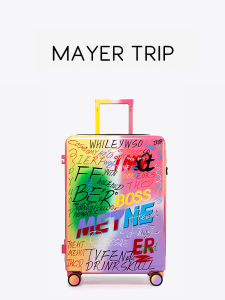 Mayertrip Graffiti 20-Inch Carry-On Luggage Hardshell Password Travel Suitcase for Women High Capacity Durable Rollers