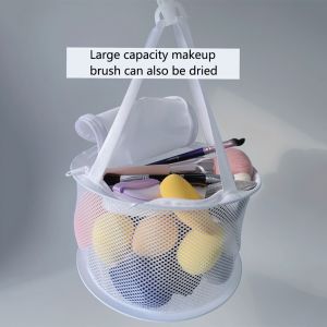 Drying Net Hanging Basket Mesh Pocket Drying Rack Windproof for Powder Puff Makeup Sponge Beauty Brush Cosmetic Eggs Laundry Net Organizer