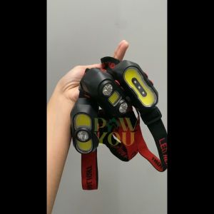 Senter LED COB 1200mAh 3 Mode SOS Headlamp Adjustable Camping Hiking