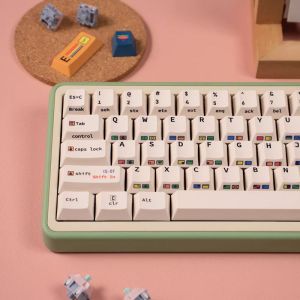 【Keycap Only】ชุดปุ่มกด C64แกะสลักด้านข้างแบบมินิมอลลิสต์147คีย์โปรไฟล์เชอร์รี่ PBT 7U การระเหิดแถบแยกพื้นที่ส่วนบุคคลวินเทจสำหรับเชอร์รี่สวิตช์ MX คีย์บอร์ดแบบกลไก Wooting/RK61/Anne Pro 2/GK61
