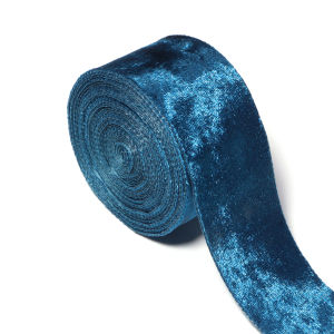 5 Yards 3.8cm Single Face Rhinestone Velvet Ribbons Flocking Satin Ribbons Fit Festival Birthday Wedding Gift Present Wrapping