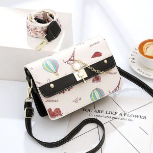 Fashionable Ladies Crossbody Bag 2025 Summer New Style Color Block Versatile Small Square Bag Sweet Lady Commute Soft Leather