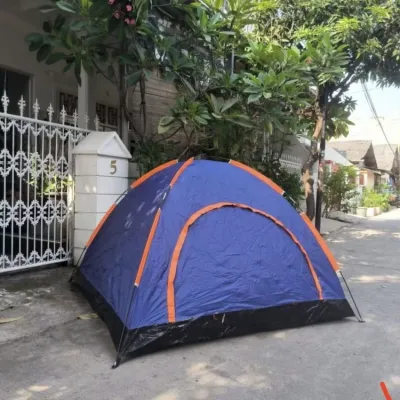 Tenda Camping HY 024 Dome Tent Waterproof 6 Orang Frame Fiber Outdoor Camping Family Tent