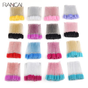 50pcs Disposable Eyelash Brushes Extension Crystal Eyebrow Brush Mascara Wand Eye Lashes Cosmetic Tool Set Makeup Beauty