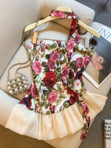 GUZILIAN | Áo Dây Hoa Ruffle Eo Ngang Trễ Vai