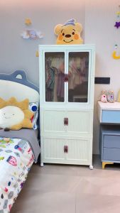 Tủ Nhựa Quần Áo Gấp Gọn Tủ Nhựa Để Đồ Đa Năng Có Bánh Xe 360 Độ Cửa Hút Nam Châm Chất Liệu Nhựa PP