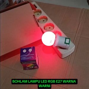 V174 BOHLAM LAMPU LED 7 WARNA TIDUR SLEEP RGB E27 WARNA WARNI KELAP KELIP DISKO DEKORASI HIAS 1 WAT