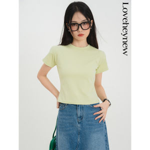 loveheynew | Áo Thun Cổ Đơn Co Dãn