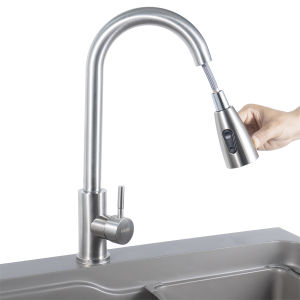 Vòi rửa chén nóng lạnh inox 304 đầu xả dây rút Hobby home decor VDR11