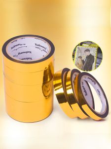 Bright Gold Color Glue Tape Wedding Decoration Electroplated Gold Gift Box Packaging DIY Laser Glue Tape by ShangRao Dayu Adhesive Products Co.