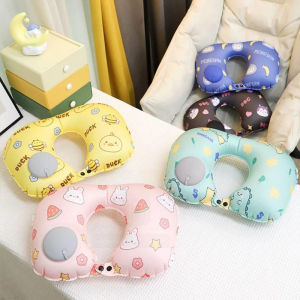 หมอนรองคอเป่าลมพกพาได้สำหรับผู้หญิงหมอนเดินทางรูปการ์ตูนตัวยูสำหรับเบามากเดินทางไปสำนักงานหรือเดินทางโดยเครื่องบิน