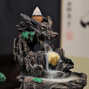 เชิงวางกำยาน น้ำตก ฐานวางบ้าน ร่ำรวยมหาเศรษฐี เสริมฮวงจุ้ย ไข่มุกแห่งดวงจันทร์ แถมกำยาน20ดอก