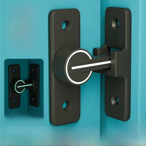 MONLEYTA | German Latch Door Bolt Indoor Anti-Theft No Drilling Door Lock Bathroom Sliding Clip Mobile Door Plain Surface Mounted Room Latch Lock