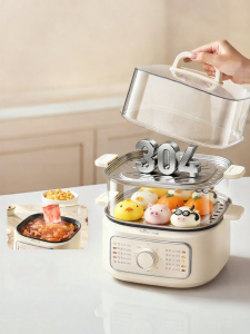 [China Plug Adapter Needed] Bear | Multifunction Timer Electric Steamer Pot