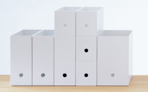 MUJI Polypropylene Stand File Box A4 (White Grey)
