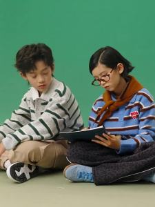 PUMA | New Retro Striped Mock Neck Pullover Childrens Sweater