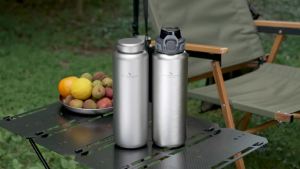 Boundless Voyage | Boundless Voyage Titanium Water Bottle with Lid Lightweight Leak-Proof Flask Canteen for Camping Hiking Gym and Travel Ti3019D