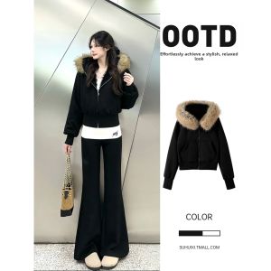 SUHUIQIAN | Warm Padded Hooded Sweatshirt Jacket