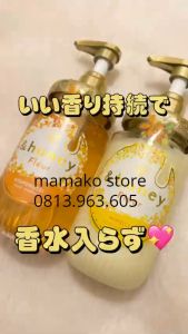 Mùi hương mới Dầu gội Honey Vicrea Organic And Honey Fleur Moist Shampoo gội Kinmokusei & Xã Mimosa/ làm tóc mượttóc ẩm