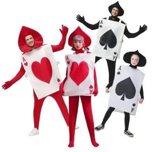 Halloween Playing Cards Heart Costume Adult Girl Alice In Wonderland Stage Performance Costume Suit