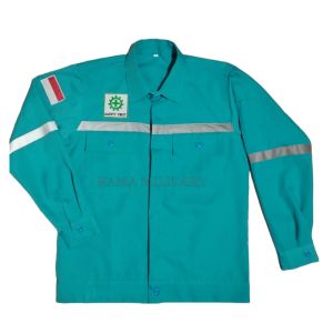 Kameja kerja proyek safety / baju wearpack kerja pria tangan panjang