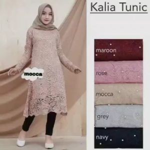 Baju Tunik Brokat Wanita Dewasa Terbaru 2024 Kalia Bahan Wolfice Atasan Model Sekarang Jumbo Kasual