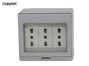 Outdoor Italian Chile Waterproof Socket with Box IP55 16A AC220 2 3 Outlets Waterproof Rainproof Wall Switch for Garden Kitchens
