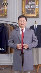 Áo măng tô nam trung niên vải dạ lông cừu nhập khẩu hàn quốc cao cấp vest việt tiến thành 2024