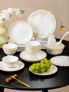mornenjoy | Chinese Style Housewarming Bone China Dinnerware Set