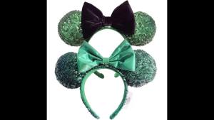 Disney | Disney Mickey Mouse Ear Headband Amusement Park Hair Hoop Fish scale sequin mesh Party Headwear Girl Toy Birthday