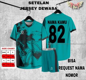Gratis Sablon Nama Nomor Setelan Jersey Olahraga Sepak Bola Baju Futsal Volly Badminton Nyaman dipakai Pria Wanita Dewasa Set Baju Celana