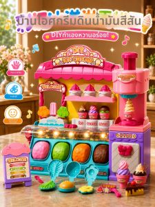 BABYSHOME | Non-Toxic Safe Pretend Play Ice Cream Clay Set
