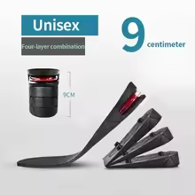 3-9cm Invisible Height Increase Insoles 3 Layer Air Insert Adjustable Cut Heel Insert Men Women Shock Absorbing Growing Sole