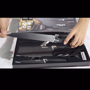 6 ชิ้น ชุดมีดทำครัว ด้วย เขียง มีด มีดชุดทำครัว ชุดมีดทำครัว มีดเชฟ มีดทำอาหาร เกรดพรีเมี่ยม คมสวยหรูหรา - HEHAO