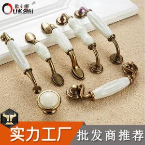 Bronze Ceramic Cabinet Pulls Kitchen Drawer Handles Chinese Style Wardrobe Cabinet Handles Shoe Cabinet Pulls Home Furniture