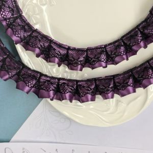 Gothic Lace Trim Baby Clothes Accessories Lolita Skirt Pleats Support Fan Card Holder Ribbon New 2.5cm Dark Style