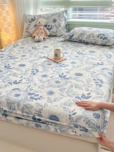 ผ้าคลุมหน้าเตียงแบบป้องกันฝุ่นผ้าฝ้ายแท้สไตล์ Nórdic Pure Single Person Dormitory Mattress Protector Cover Full Wrap Bed Sheet