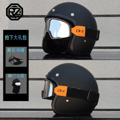 ORZ Personalized Motorcycle 3/4 Helmet Mens and Womens Fashion Retro Helmet Off road Racing Casco Motorcycle