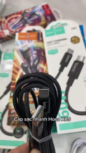 Cáp sạc Hoco X89 USB C sang Type-C sạc nhanh 3A đầu sạc chống gãy gập dài 1M