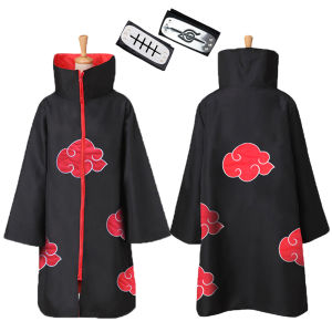 Anime Cosplay Costume Ninja Akatsuki Group Clothes Uchiha Itachi Sasuke Sasori Pain Classic Character Comic Con Party Dress Up