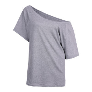 MaxRun World | Off Shoulder One-shoulder Loose Large Size Summer Slim Fit Yoga Fitness Short Sleeve Top